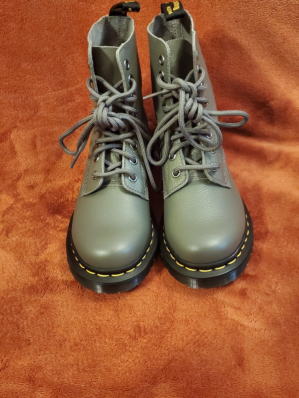 New Dr. Martens Gray 1460 PASCAL Lace-Up Combat Boots